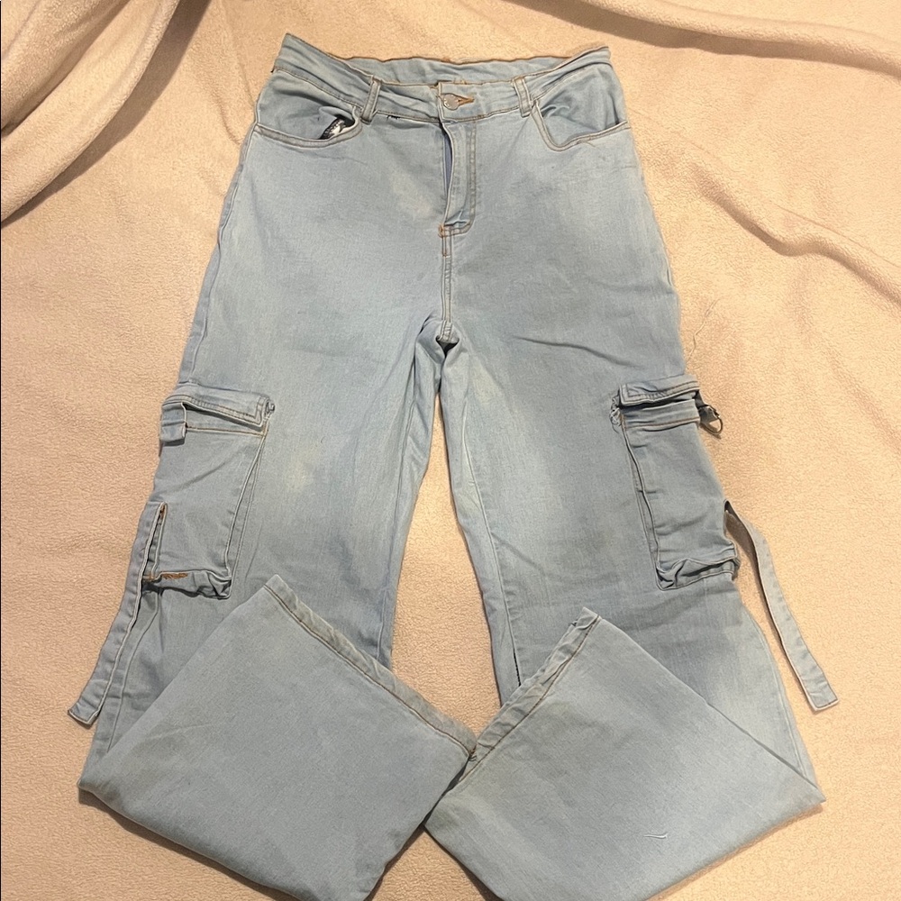Daisy Light Blue Cargo Joggers